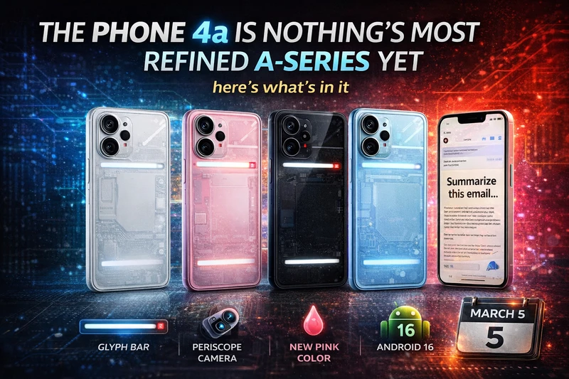 Nothing Phone 4a: design, Glyph Bar, periscope, and colors